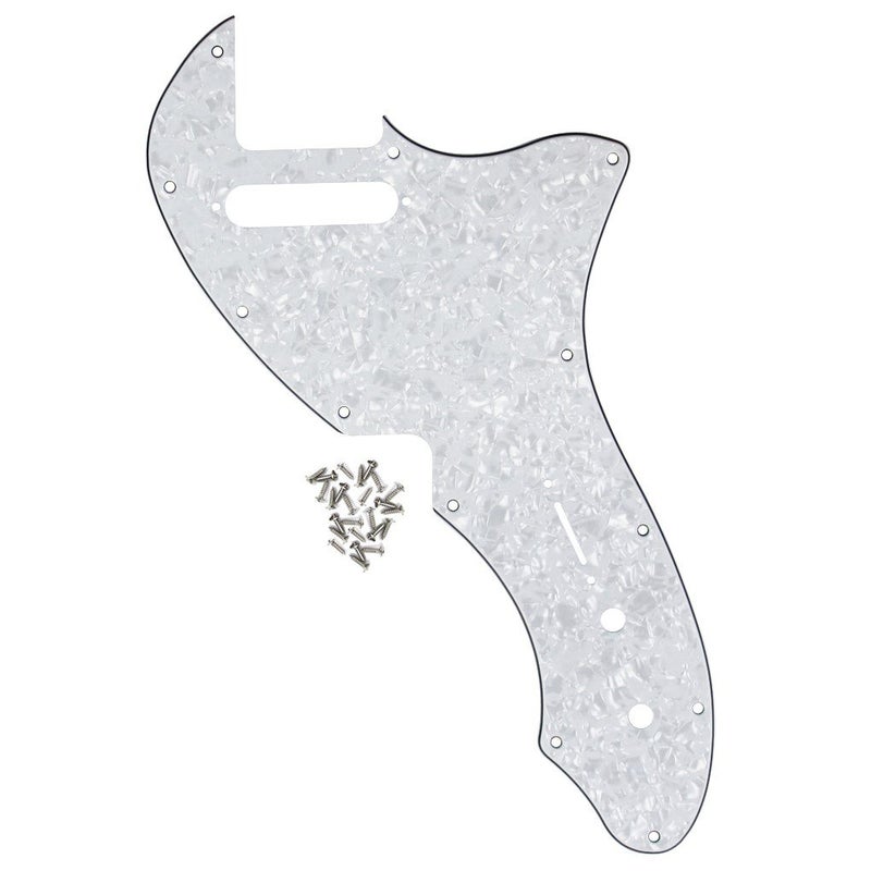 FLEOR 4Ply White Pearl TL Pickguard Guitar Pick Guard Plate with Screws Fit 69 TL Thinline Re-issue Guitar Part - Image 1